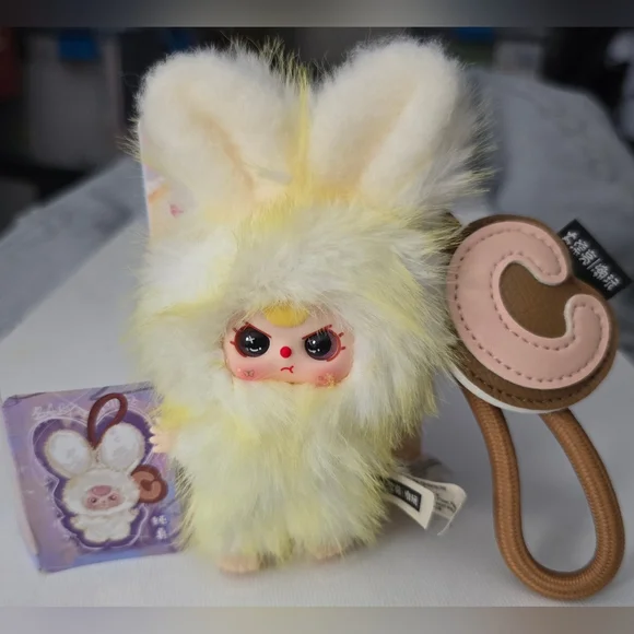 Baby Three Super Mini Bunny Plush Pendant  "Letter C" - Picture 6 of 13